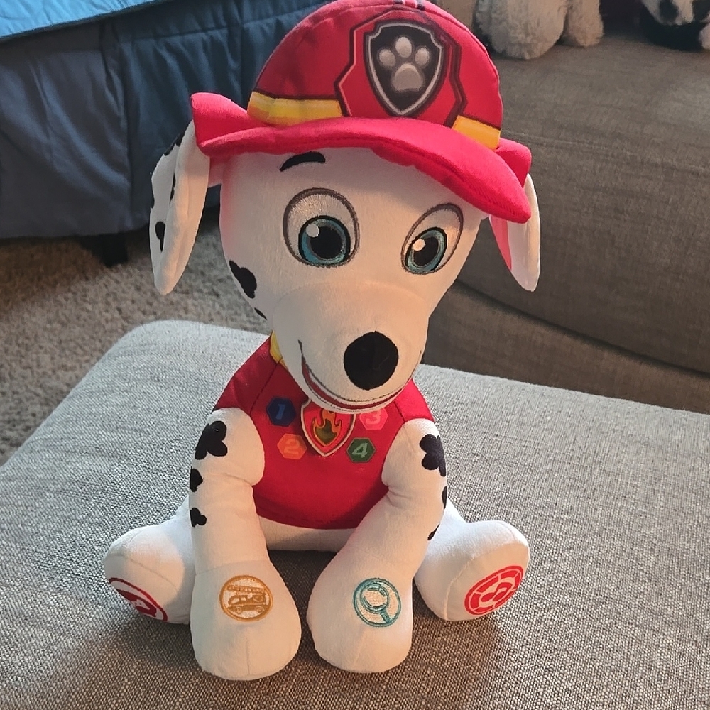 Plush Dalmatian Dog Toy with Red Hat